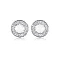 wholesale 925 Sterling Silver Earrings Round Drop Glue Earrings Micro Inlaid Zircon Ins Light Luxury High-end Sense European and American Pure Silver Earrings-0-4