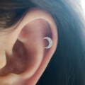 wholesale S925 Sterling Silver Moon Threaded Earring With Zircon, Cross-border Bestseller, Minimalist Ear Bone Stud-0-1