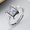 wholesale S925 Sterling Silver Light Luxury Style Shining Magic Mirror Zircon Ring, Ins Exquisite Temperament Aloof Niche Ring-0-2