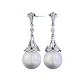 wholesale S925 Sterling Silver 12mm Pearl Earrings with Luxurious Micro-Set Inlay, Ins-Style Women's Earrings, Hot Seller in Live Streams-0-4