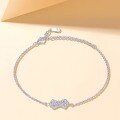 wholesale S925 silver minimalist bow bracelet, niche fashion, luxury-inspired silver jewelry-0-4
