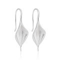 wholesale S925 Sterling Silver 343 Brushed Texture Maple Leaf Earrings Women Aloof Style Niche Ins High-End Sense Elegant Silver Stud Earrings-0-0