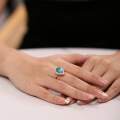 wholesale Rose Gold S925 Silver Inlaid Emerald Nano Ring, Luxurious High-End 8*12mm Colored Gemstone Ring-0-3