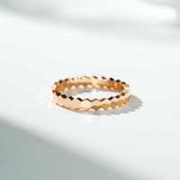 18K Rose Gold Geometric Honeycomb Diamond Stacking Ring-No Drill - CBJZ556-T  No. 7