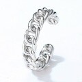 wholesale Metal material: 925 silver new Valentine's Day twist pair ring men's geometric chain open ringgift-0-1