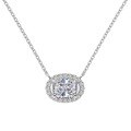 wholesale S925 Sterling Silver Wedding Style New 8A Ice-Cut Oval Zirconia Full Diamond Design High-End Luxurious Necklace for Women-0-4