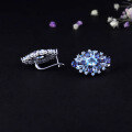 wholesale S925 Sterling Silver Russian Luxury Natural Gemstone Earrings, Group Setting High-End Designer Natural Topaz Earrings-0-2