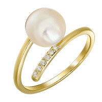 wholesale Wholesale jewelry manufacturers summer vintage minimalist luxury style 9K gold pearl ring-Pearl Ring Mido No. 6