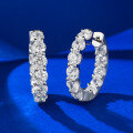 wholesale Metal: 925 Sterling Silver European and American style full diamond luxury inlaid ear hoops, trendy and bold, fashionable for both men and women-0-1