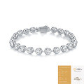 Metal Minimalist Bracelet with 4MM Full-Cut Moissanite Inlay-0-5