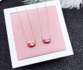 wholesale S925 Sterling Silver Maker's Korean Style Hit 89 Out of 10 Necklace Fashion Minimalist Small Red Bean Niche Design Collarbone Chain-0-5