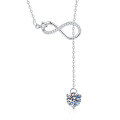 S925 Silver Moissanite 1ct Infinity Flow Pendant Necklace Wholesale-0-3