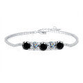 Sterling Silver Cross-Border Four-Prong Moissanite Bracelet-0-5