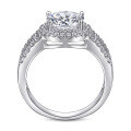 wholesale S925 Sterling Silver Popular Oval-Shaped Prong-Set Wedding Ring for Women-0-2