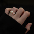 wholesale S925 Silver Pearl Series Small Rice Bead Ring French Stackable Trendy Minimalist Index Finger Ring J9965-0-2