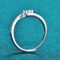 S925 Sterling Silver Moissanite Ring, 50ct, Nubi Micro-Set Star Trail Design-0-1