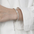 wholesale S925 Sterling Silver Korean Version Ins Niche Design Retro Vintage Side Chain Textured Bracelet for Women-0-2