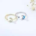 wholesale S925 silver Japanese INS-style moon synthetic opal ring, women's opal protein stone lightweight luxury jewelry-0-2