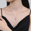 Sterling Silver 1-Carat Moissanite Swan Pendant Necklace, Cross-Border Wholesale-0-2