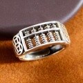 wholesale Metal material, cross-border bestseller wealth and luck attracting vintage Chinese style abacus ring retro antique finish adjustable open ring good luck jewelry-0-1
