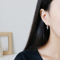 wholesale S925 Sterling Silver HED431 Korean Version Simple Vintage Retro Cross Flower Ear Stud Earrings for Women Students-0-2