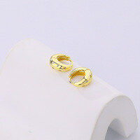 wholesale 925 Sterling Silver Metal Sensation Wide Hoop Earrings For Women,ins Style With Minimalist Micro-set Zircon, Ready Stock Wholesale-E2744-Gold 925 Silver