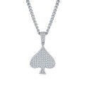 wholesale 925 Silver Hip-Hop Spade A Moissanite Necklace, Cross-Border Trendy Unisex Niche Full Diamond Pendant-0-1