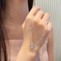 wholesale S925 Silver Same as Fan's Family Mobius Loop Design Minimalist and Luxe High-End Three-Second Heartbeat Necklace Collarbone Chain-Three Seconds Heart Necklace - Blue Zircon > 925 Silver