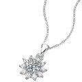 wholesale 925 Sterling Silver Fashionable New Style Sunflower Pendant Necklace for Women, Moissanite, Non-Fading, European and American Style, Live Streaming Ready, In Stock-0-4