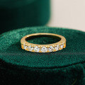Gold-Plated S925 Silver Women's Ins Minimalist Moissanite Ring-0-0