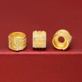 wholesale Gold-Plated 925 Silver Inlaid with Diamonds Zhajilamu Lulutong Lucky Bead DIY Cultural Play Buddhist Bead Bracelet Handstring Spacer Bead Accessories-0-2