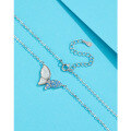 wholesale 925 Sterling Silver Blue Mother-of-Pearl Butterfly Necklace for Women, Minimalist Luxury Small Brand Advanced Design New Collarbone Chain-0-3