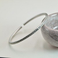wholesale 9999 Pure Silver Retro Chinese Style Pharmacist Scripture Bracelet for Women, Solid Pure Silver, Ancient Method, Simple and Stylish Open Bangle for Men-One bracelet (1000215) Pure silver