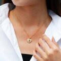 14K Gold Plated 925 Silver Moissanite Lightning Heart Pendant Necklace-0-1