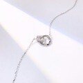 wholesale S925 Sterling Silver Möbius Strip Necklace for Women, Unique Design, Luxurious Gift for Girlfriend, Valentine's Day Present, Collarbone Chain-0-5