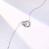wholesale S925 Sterling Silver Möbius Strip Necklace for Women, Unique Design, Luxurious Gift for Girlfriend, Valentine's Day Present, Collarbone Chain-TL012315-Silver>925 Silver