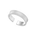 wholesale S925 Sterling Silver Small Niche Minimalist Retro Vertical Stripe Design Open Adjustable Ring for Women-0-5