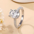 wholesale 18K Gold Plated S925 Sterling Silver 3 Carat 8*10mm Oval Brilliant Cut Moissanite Engagement Ring for Women-0-0