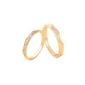 wholesale Au750 18K Gold Diamond Rhombus Couple Rings for Men and Women, Genuine Gold and Diamonds, Niche Trendy Bands-0-4