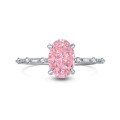 wholesale S925 Sterling Silver Cross-Border Women's Ring, Small and Niche, Light Luxury, Pink Diamond, High-End Frosted Cut, 8A High Carbon Zirconia Silver Ring-0-10
