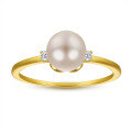 wholesale 925 Sterling Silver Hot-Selling New Inlaid Pearl Women's Ring, Electroplated Gold Without Fading, Minimalist and Fresh Index Finger Ring-0-1