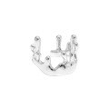 wholesale S925 Sterling Silver Korean Version INS Niche Irregular Snake Eye Design Crown Shaped Adjustable Ring for Women-0-5