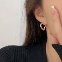 wholesale S925 Sterling Silver Heavy French-Style Irregular Earrings for Women, Korean New Design Unique and High-Quality Earrings-Sterling silver