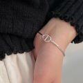 wholesale S925 Sterling Silver Minimalist Versatile Pig Nose Chain Bracelet for Women, Small Design, Aloof Style, High-End Feel Bangle-0-0