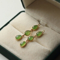 wholesale Vintage-style natural jade pearl teardrop gemstone drop earrings for women, party earrings wholesale-Jadeite Pearl Drop Earrings 925 Silver