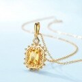 wholesale S925 Sterling Silver Pendant, Airuimei New Korean Style Yellow Crystal Pendant for Women, Fashion OL Silver Jewelry Wholesale from Manufacturer-0-4