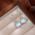 wholesale 925 Sterling Silver Tree of Life Moonstone Earrings for Women, Cross-Border Accessories, European and American Minimalist High-End Ear Hoop Earrings-0-0