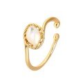 wholesale S925 Gold Plated 14K Gold with White Shell Ear Clips, Minimalist and Versatile-0-4