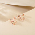 wholesale Electroplated Rose Gold on 925 Sterling Silver Amazon eBay Best-Selling European and American Stud Earrings, Niche Fashion, Luxury Brand Earrings-0-2