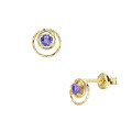wholesale S925 Sterling Silver Simple and Versatile Circle Stud Earrings for Women, Tanzanite Earrings Hypoallergenic-0-4